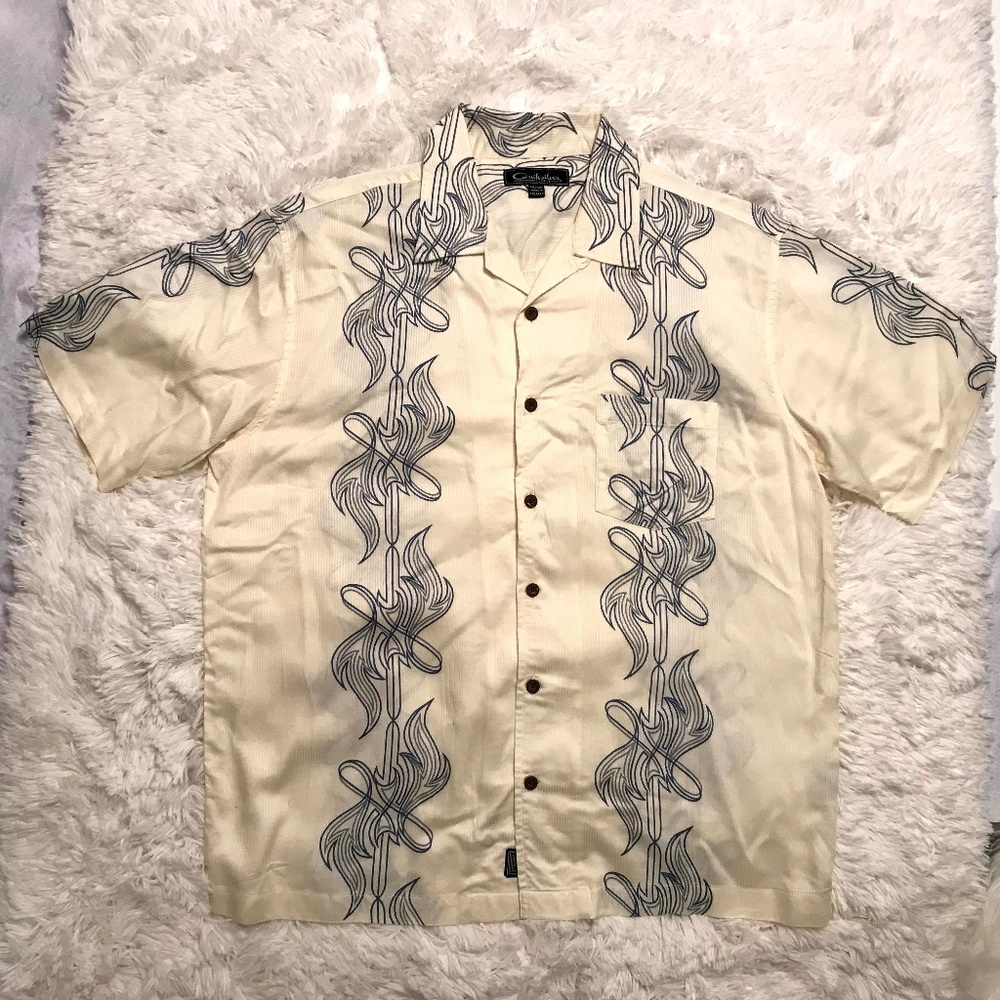 Quicksilver Mens Medium Hawaiian shirt Yellow